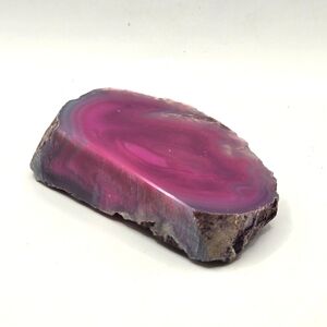 Polished Rainbow Pink Purple Brazil Agate 3×5” Standup Pink Freestanding 340g